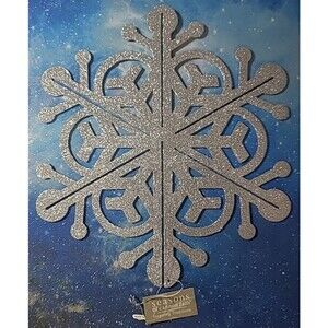 10 MIDWEST Seasons of Cannon Falls 10 1/2" SILVER GLITTER SNOWFLAKE Ornament